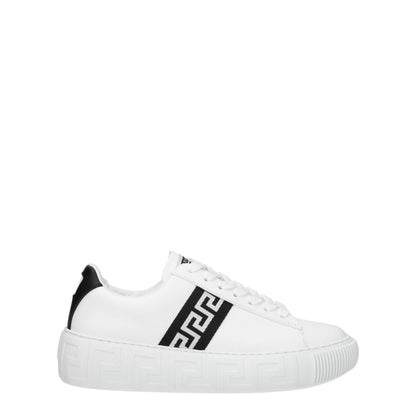 Versace Sneaker aus weißem Leder mit niedrigem Schaft