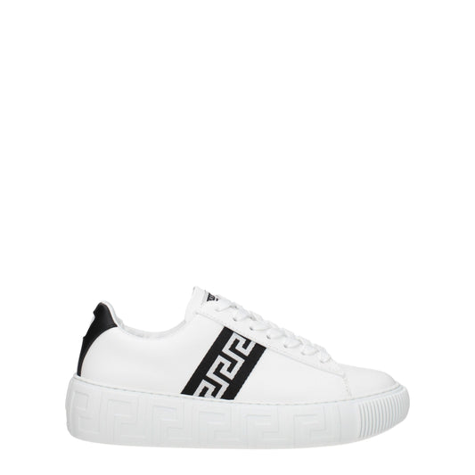 Versace Sneaker aus weißem Leder mit niedrigem Schaft
