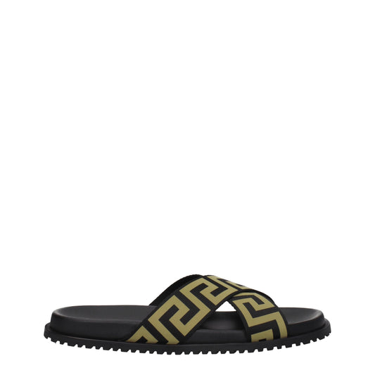 Versace Hausschuhe aus schwarzem Stoff