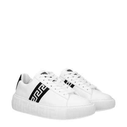 Versace Sneaker aus weißem Leder mit niedrigem Schaft