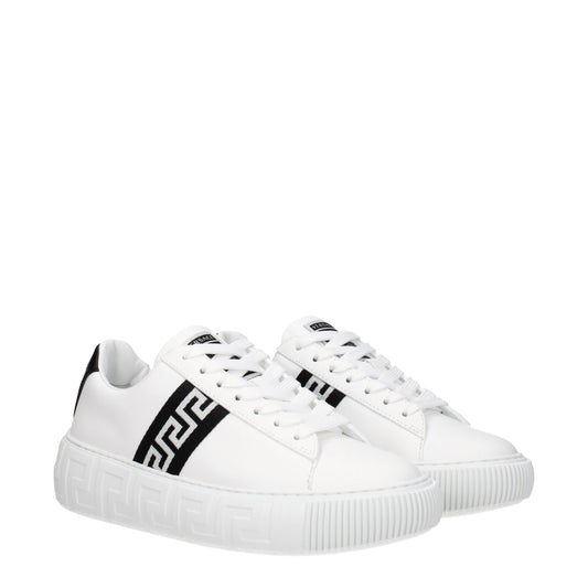Versace Sneaker aus weißem Leder mit niedrigem Schaft