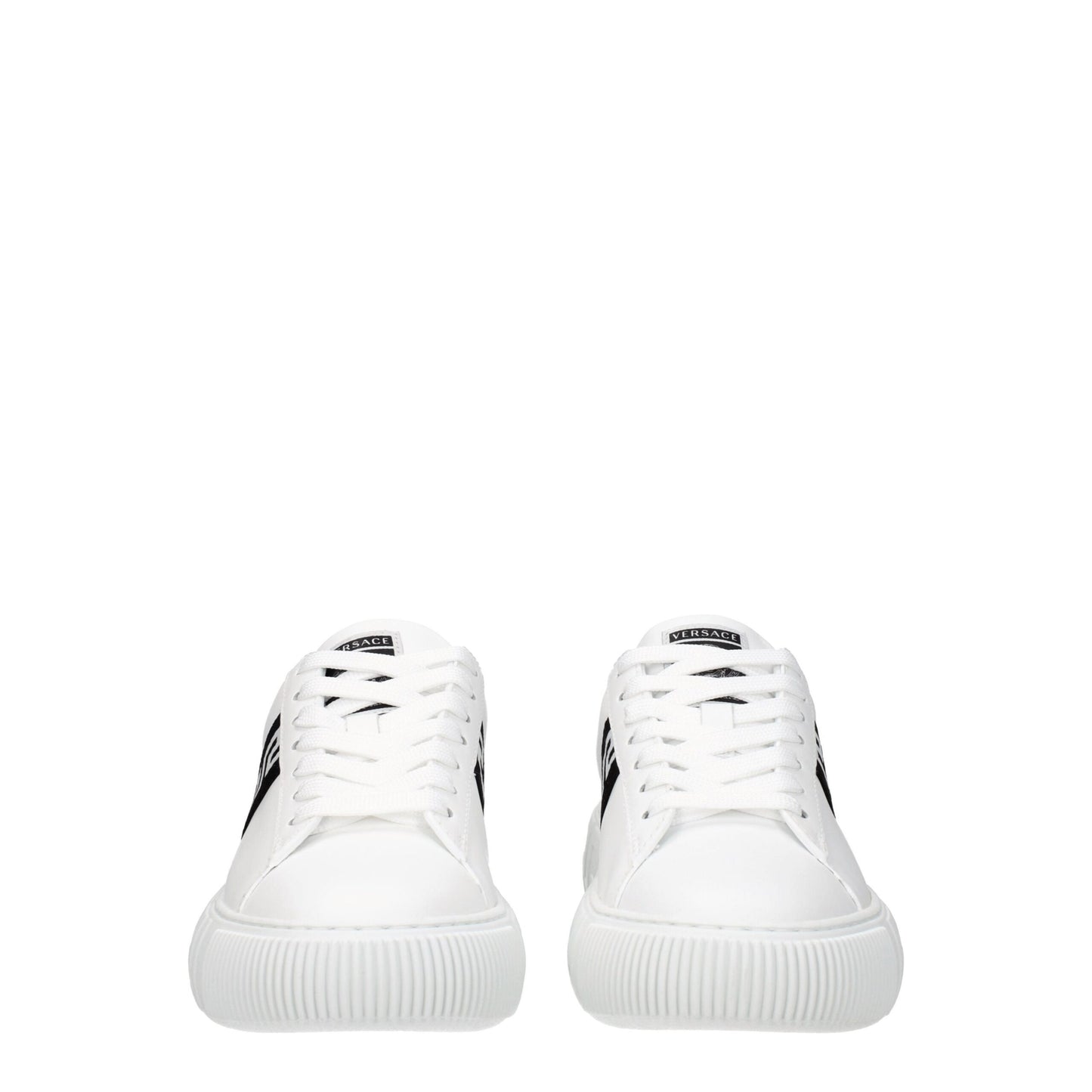 Versace Sneaker aus weißem Leder mit niedrigem Schaft
