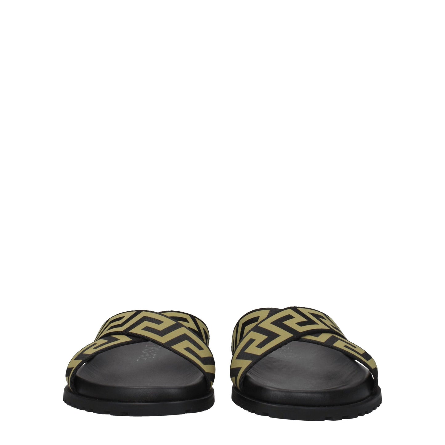Versace Hausschuhe aus schwarzem Stoff