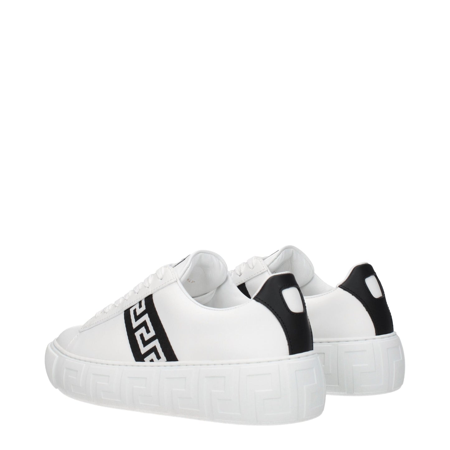 Versace Sneaker aus weißem Leder mit niedrigem Schaft