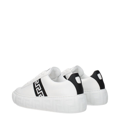 Versace Sneaker aus weißem Leder mit niedrigem Schaft