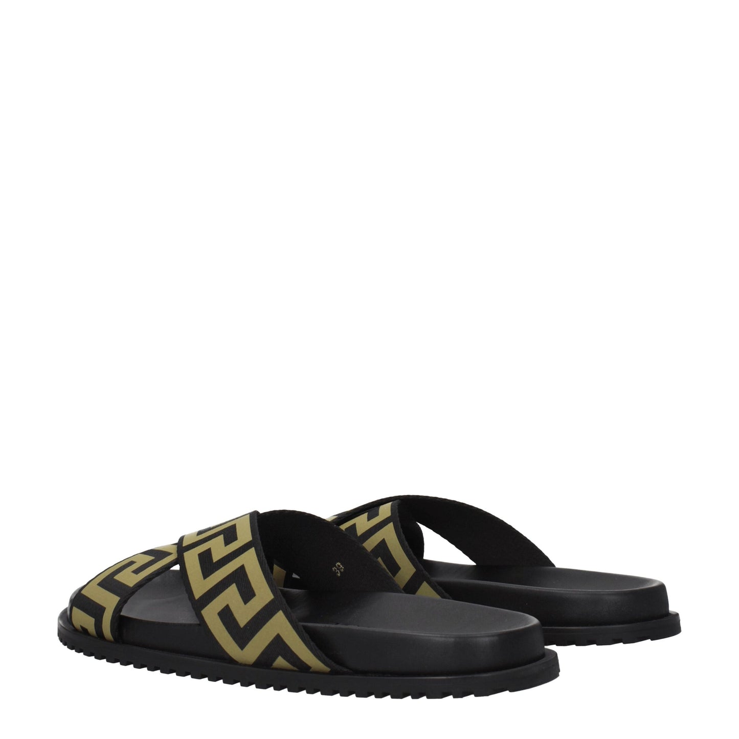 Versace Hausschuhe aus schwarzem Stoff