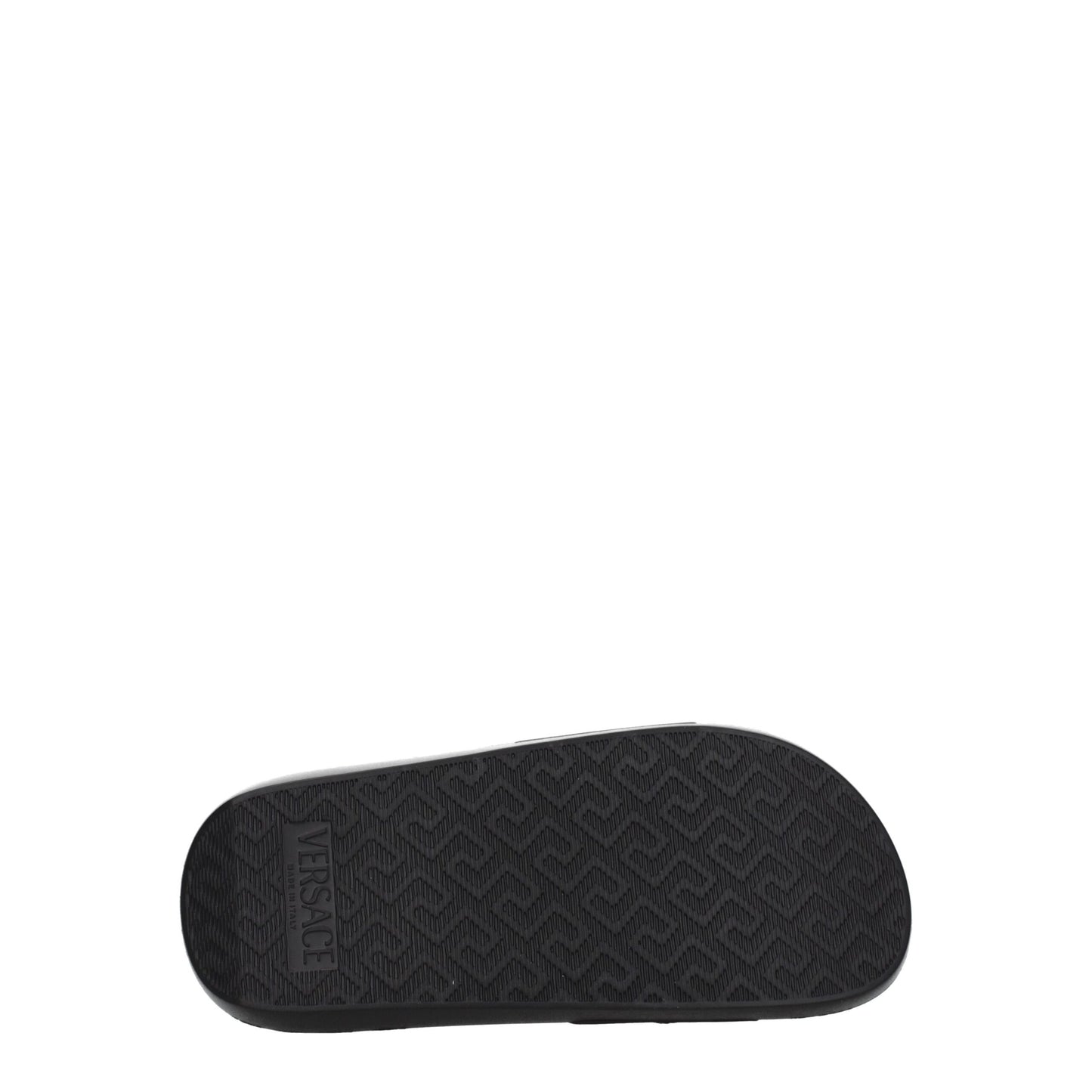 Versace Slipper aus schwarzem Leder