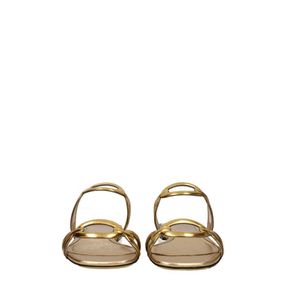 Valentino Garavani Slipper aus goldfarbenem Leder