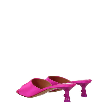 Rosafarbene Satin-Stiletto-Sandalen von Off-White