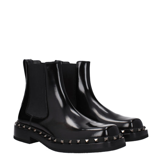 Valentino Garavani – Schwarze Lederstiefeletten