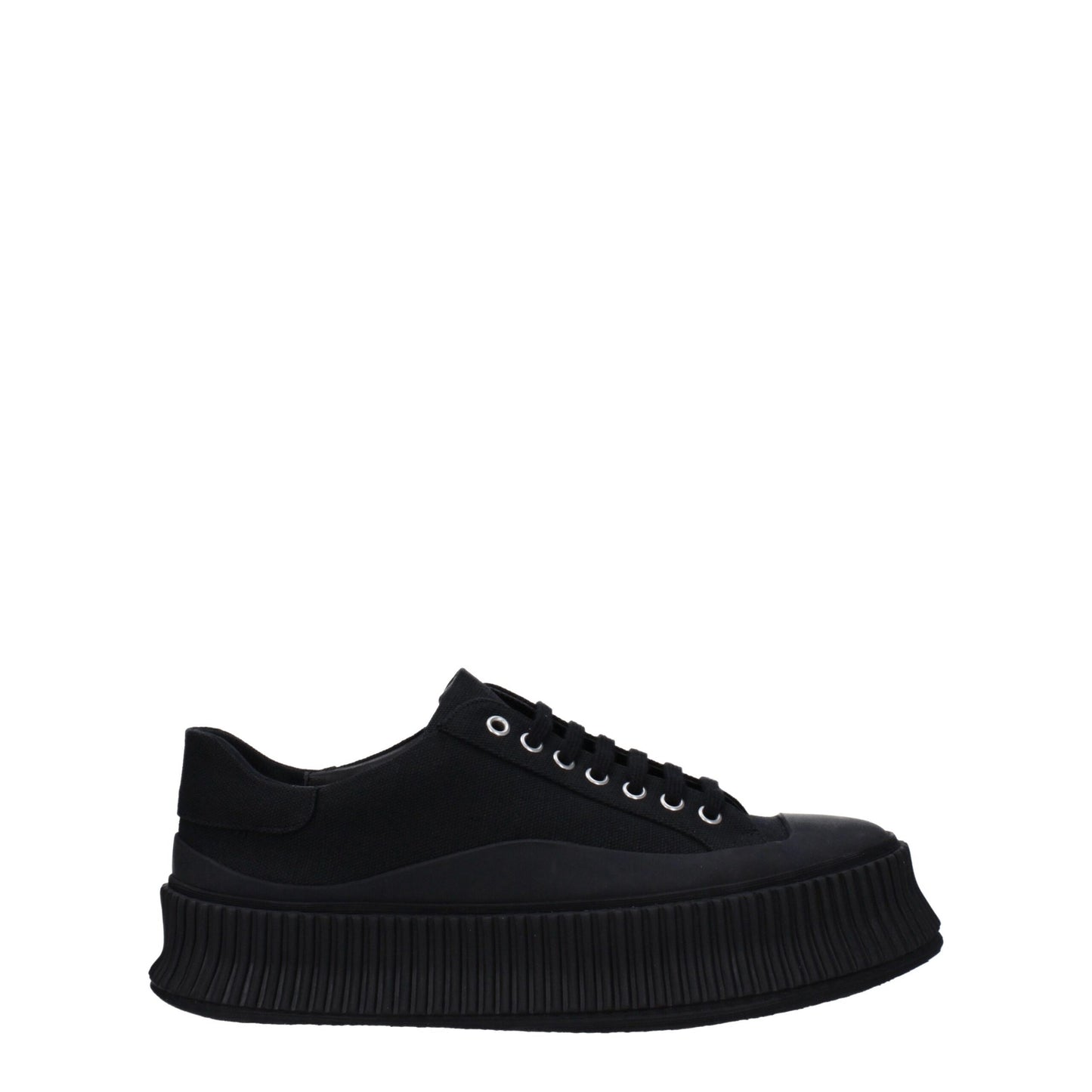 Jil Sander – Plateau-Sneaker aus schwarzem Stoff
