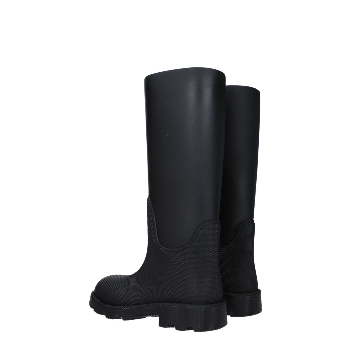 Burberry – Schwarze Gummistiefel aus Baumwolle