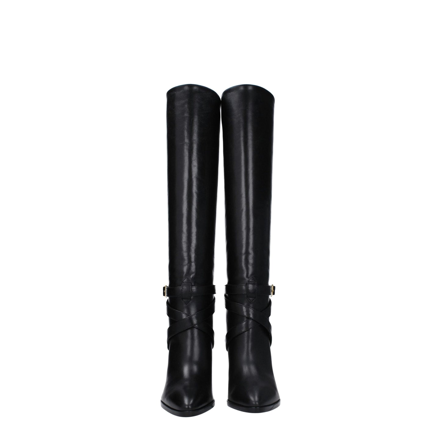 Celine – Schwarze Lederstiefel mit hohem Absatz