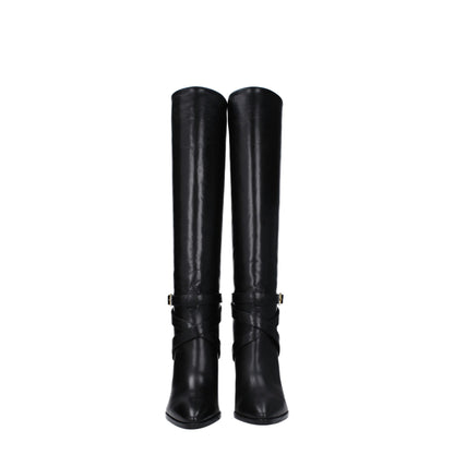 Celine – Schwarze Lederstiefel mit hohem Absatz