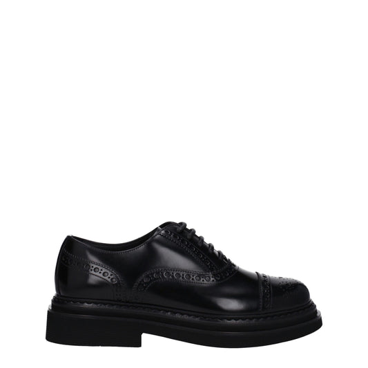 Dolce &amp; Gabbana – Oxfords und Derbys aus schwarzem Leder