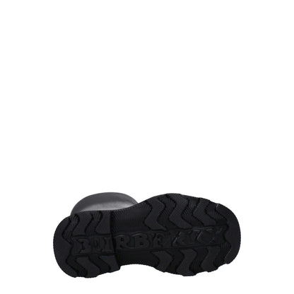 Burberry – Schwarze Gummistiefel aus Baumwolle