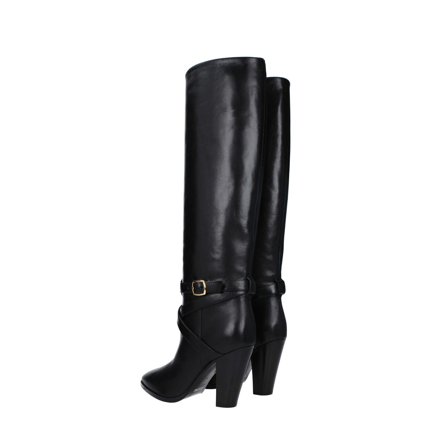 Celine – Schwarze Lederstiefel mit hohem Absatz