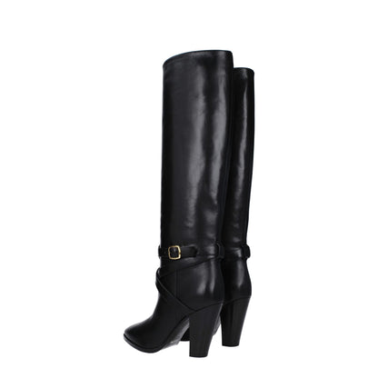 Celine – Schwarze Lederstiefel mit hohem Absatz