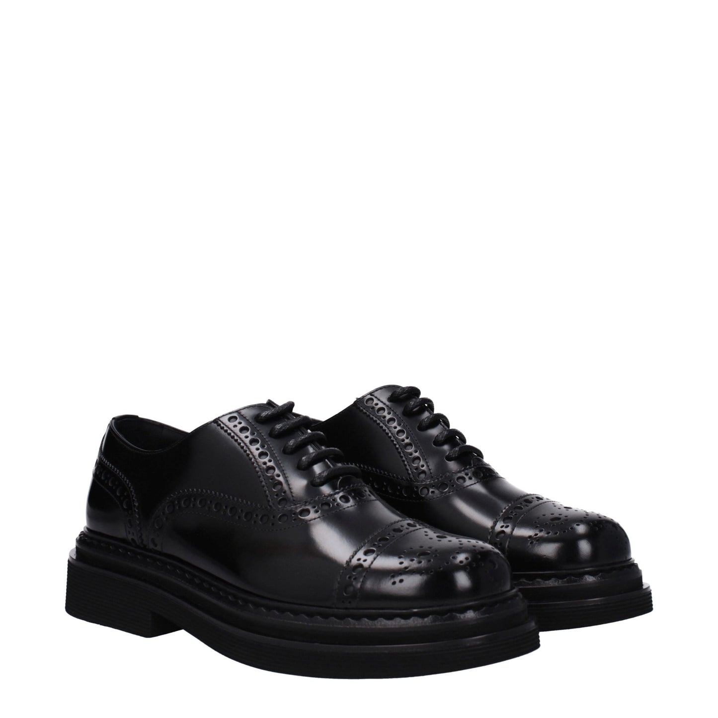 Dolce &amp; Gabbana – Oxfords und Derbys aus schwarzem Leder