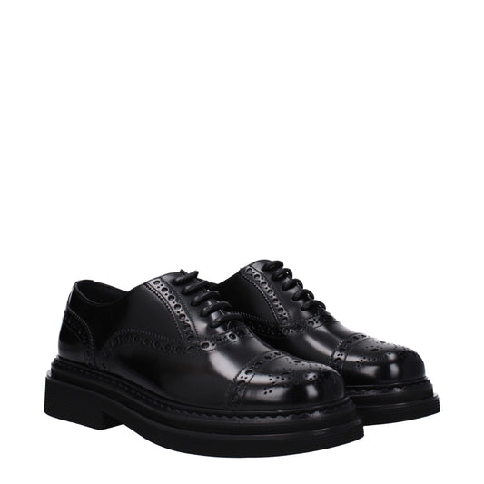 Dolce &amp; Gabbana – Oxfords und Derbys aus schwarzem Leder