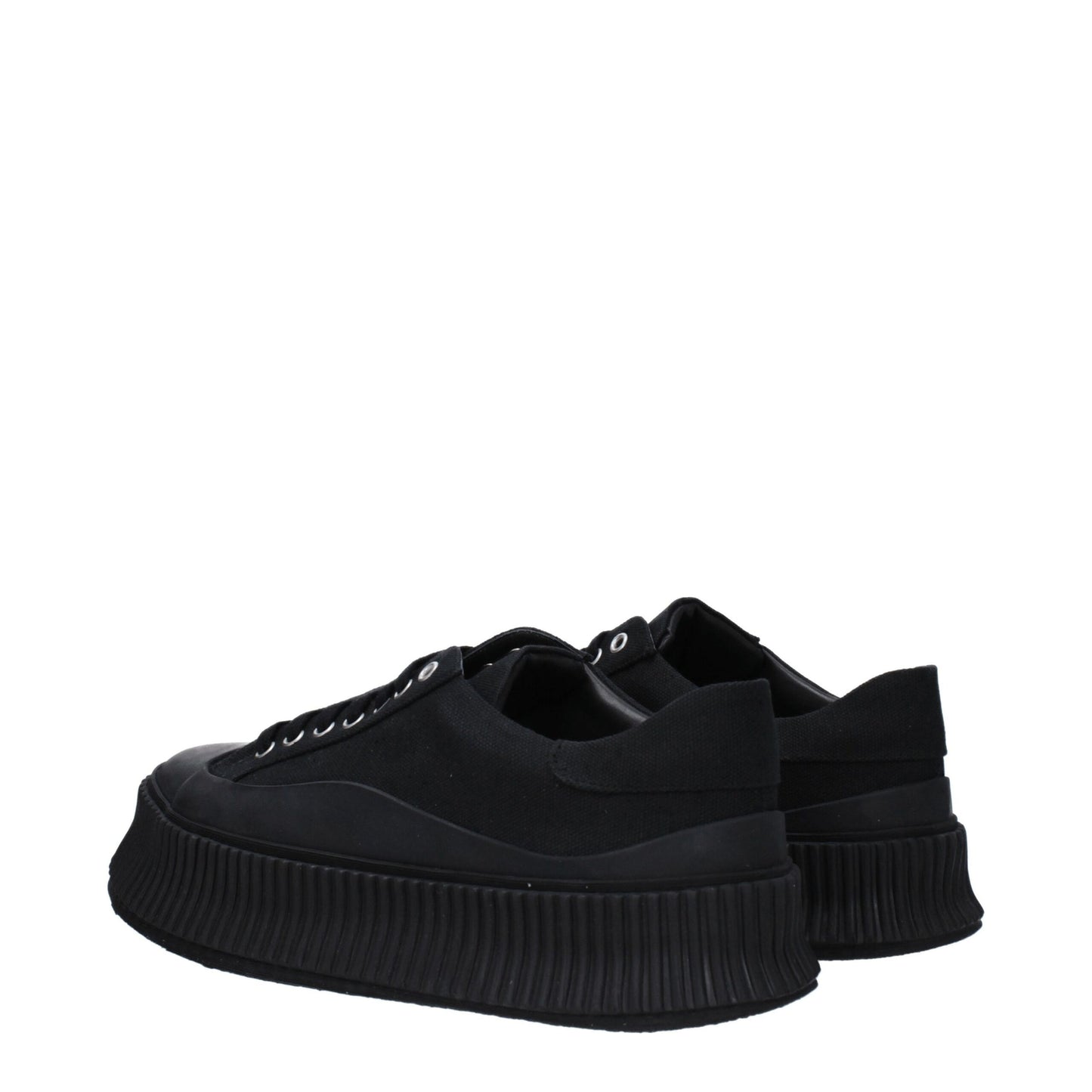 Jil Sander – Plateau-Sneaker aus schwarzem Stoff