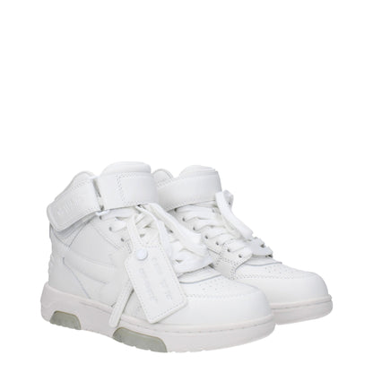 Off-White weiße Leder-High-Top-Sneaker
