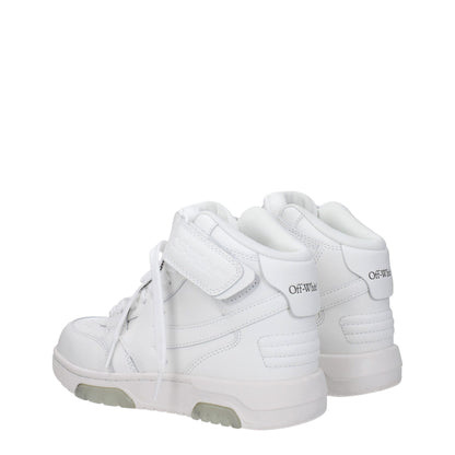 Off-White weiße Leder-High-Top-Sneaker