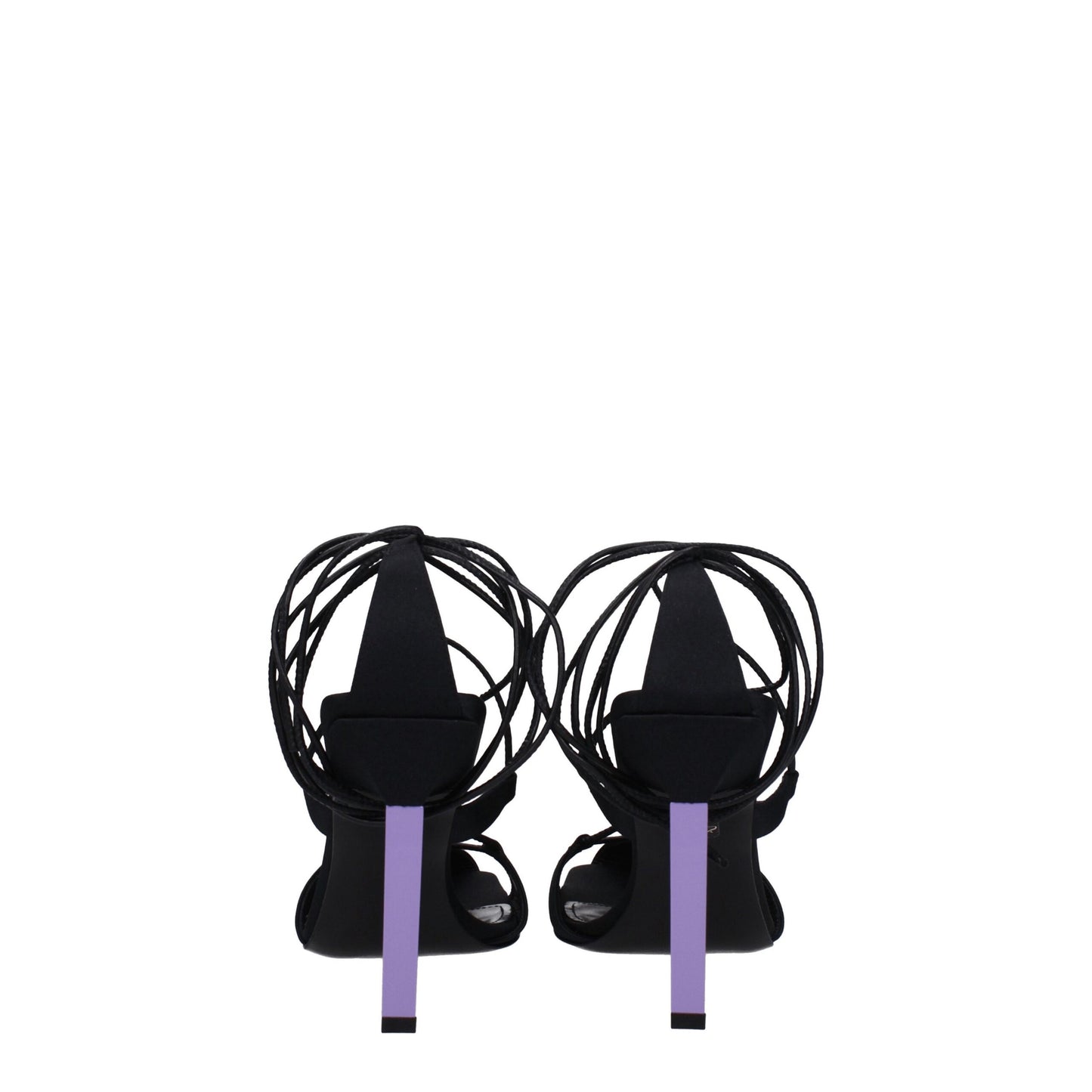 The Attico Black Fabric Stiletto Heel Sandals