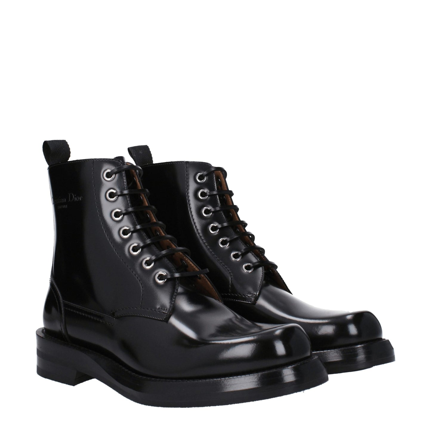 Christian Dior Schwarze Lederstiefeletten