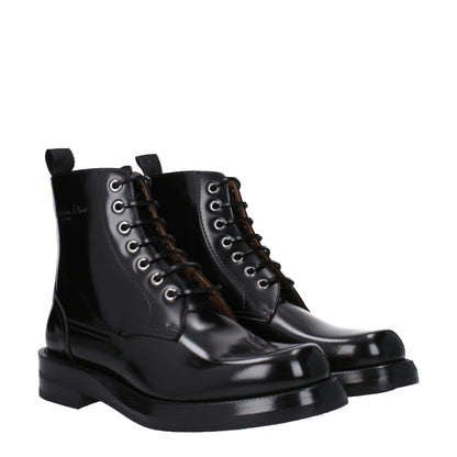 Christian Dior Schwarze Lederstiefeletten