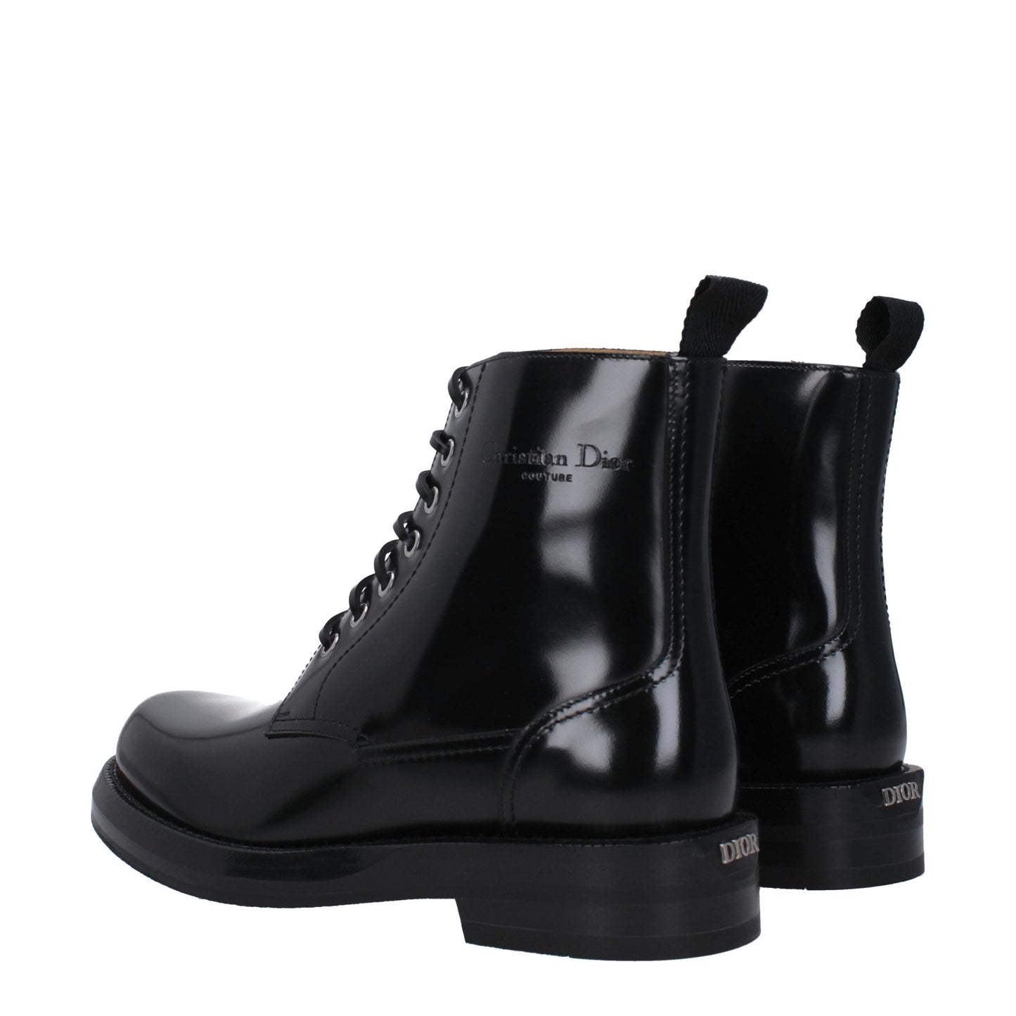 Christian Dior Schwarze Lederstiefeletten