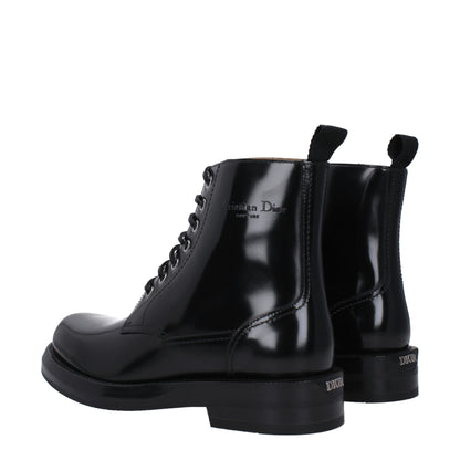 Christian Dior Schwarze Lederstiefeletten