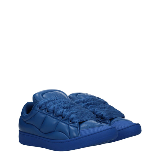 Lanvin blaue Leder-Sneaker mit niedrigem Schaft