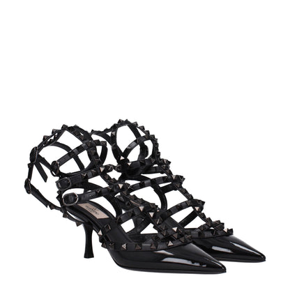 Valentino Garavani Sandalen mit Stiletto-Absatz aus schwarzem Leder