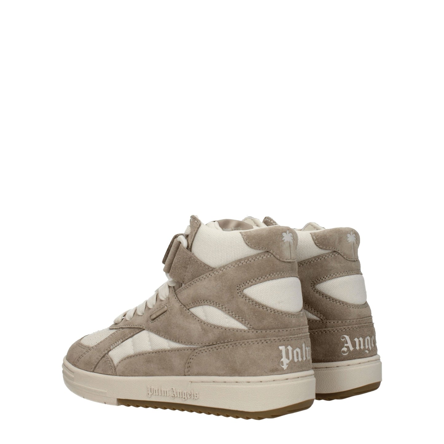 Palm Angels Beige Leather High Top Sneakers