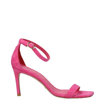 Stuart Weitzman Pink Leather Stiletto Heel Sandals
