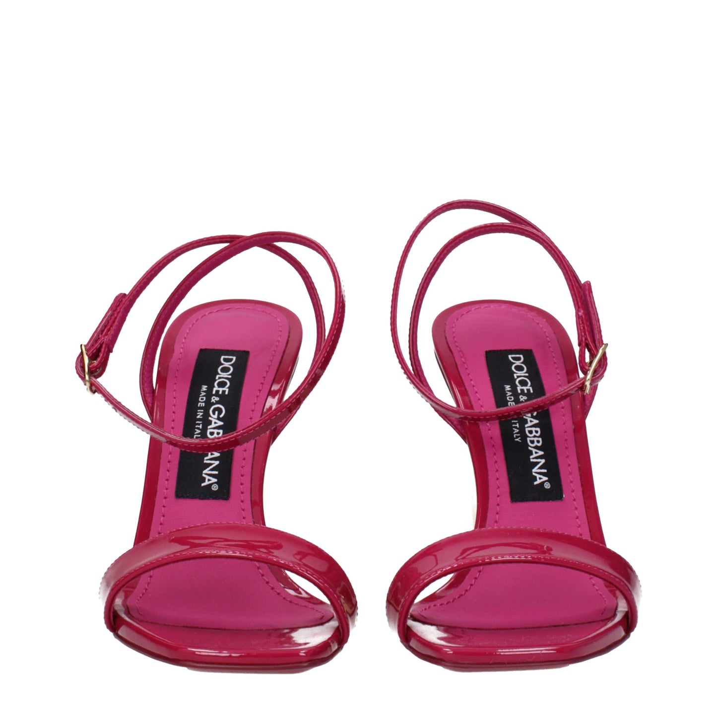 Dolce &amp; Gabbana Sandalen aus rosafarbenem Leder mit Stiletto-Absatz