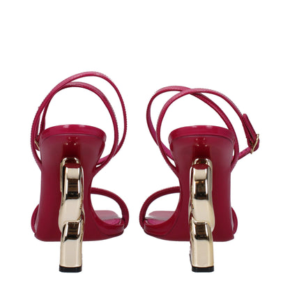 Dolce &amp; Gabbana Sandalen aus rosafarbenem Leder mit Stiletto-Absatz