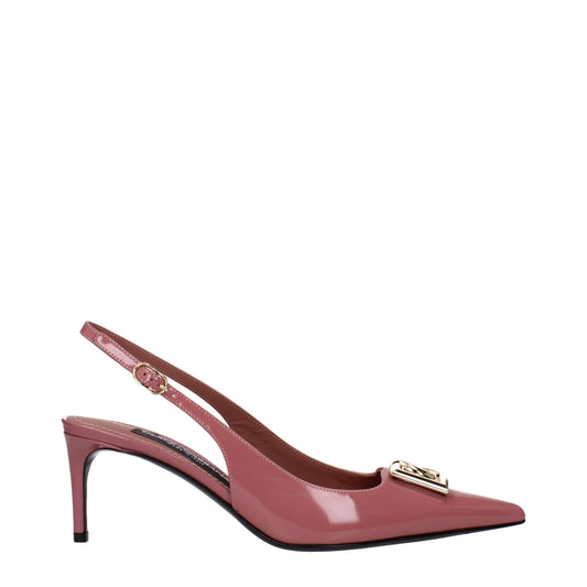 Dolce &amp; Gabbana – Rosa Pumps aus Leder mit hohem Absatz