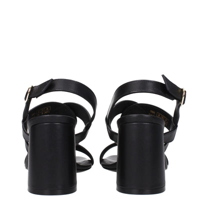 Stuart Weitzman Black Leather Platform Sandals