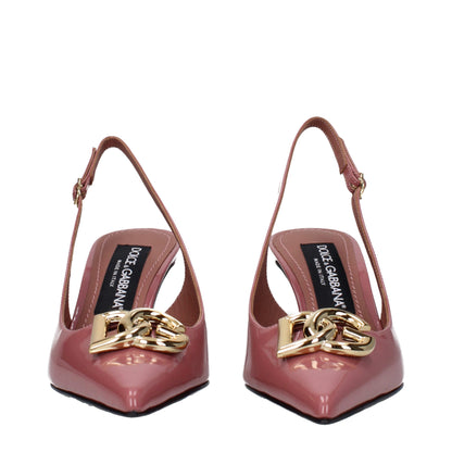 Dolce &amp; Gabbana – Rosa Pumps aus Leder mit hohem Absatz