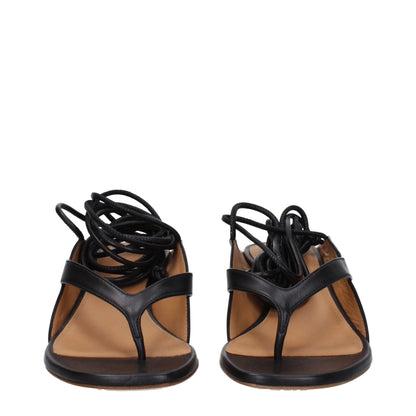 Off-White – Flip-Flop-Sandalen aus schwarzem Leder