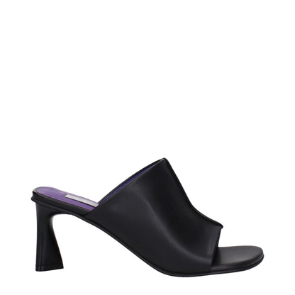 Stella McCartney Black Leather Stiletto Heel Sandals