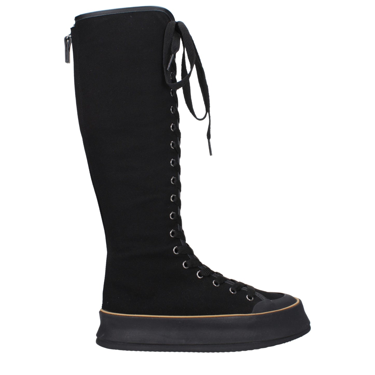 Max Mara – Schwarze Schnürstiefel aus Stoff
