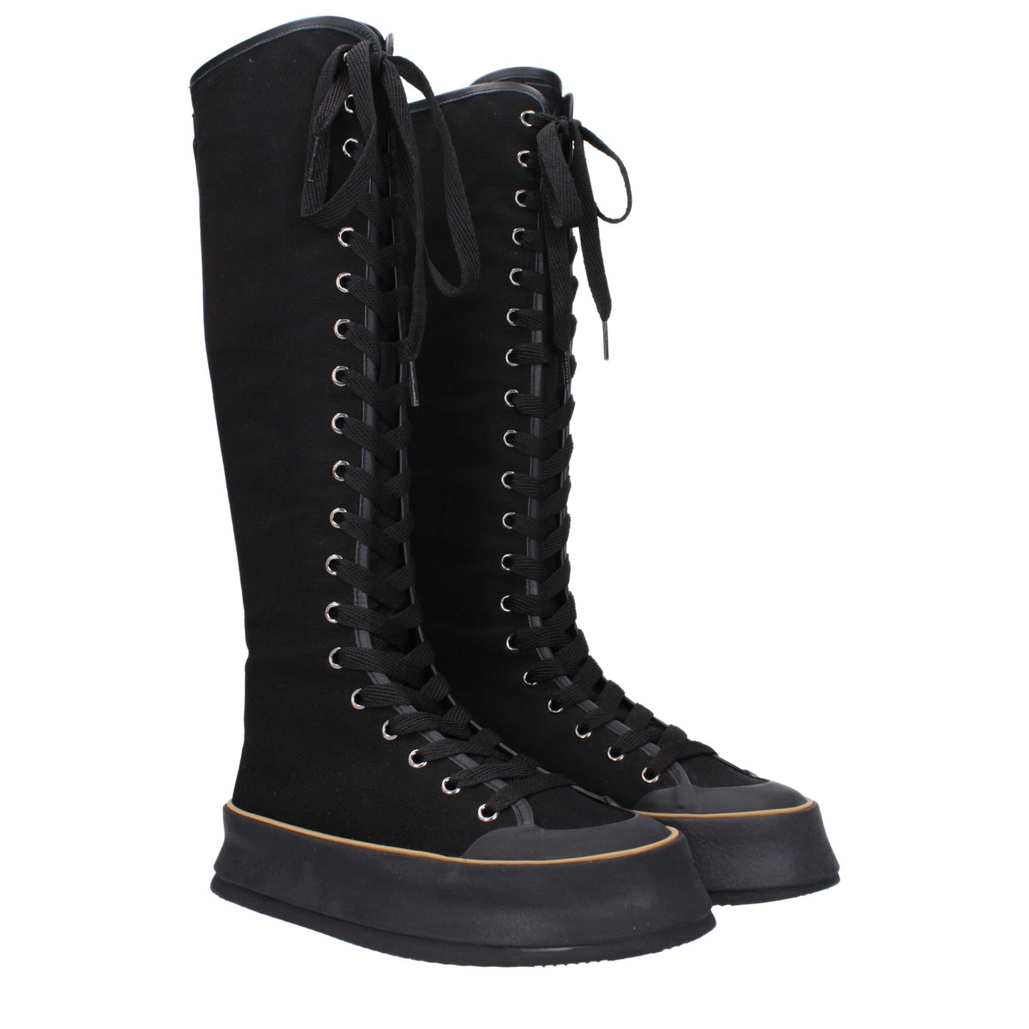 Max Mara – Schwarze Schnürstiefel aus Stoff