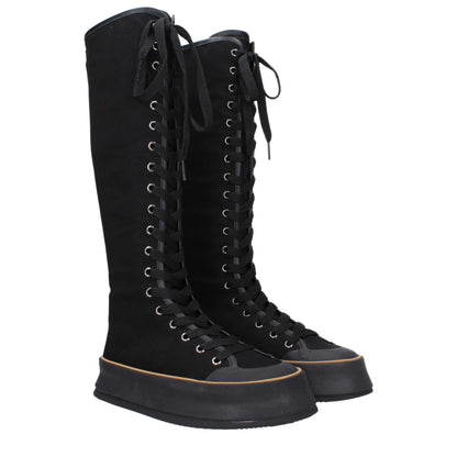 Max Mara – Schwarze Schnürstiefel aus Stoff