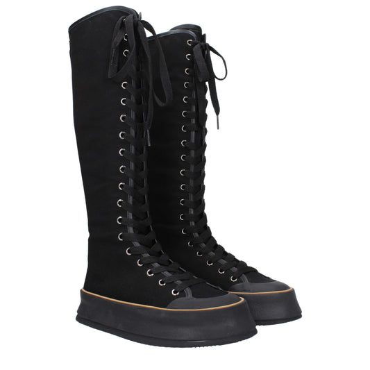 Max Mara – Schwarze Schnürstiefel aus Stoff