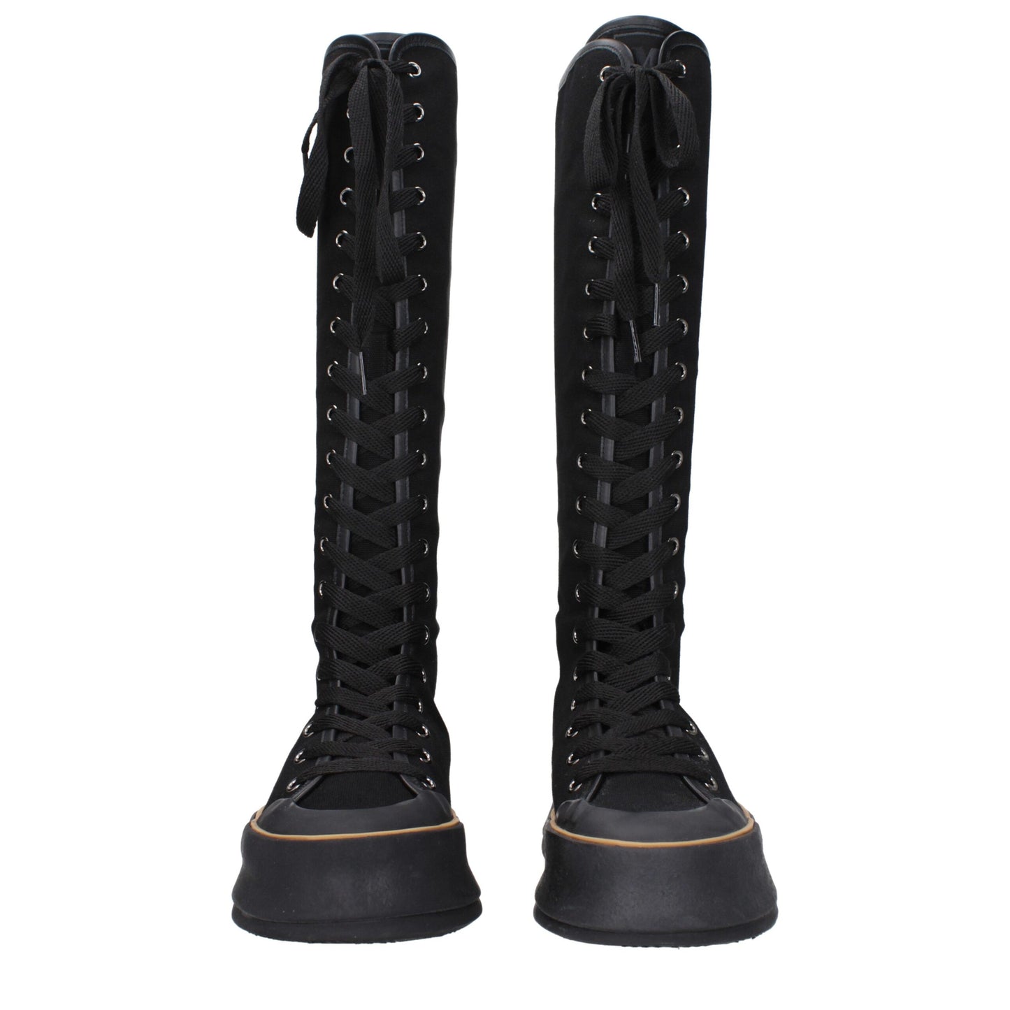 Max Mara – Schwarze Schnürstiefel aus Stoff