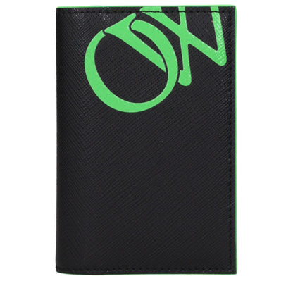 Off-White Kartenhalter aus schwarzem Leder