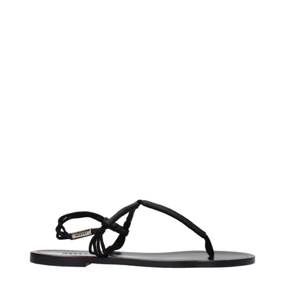 Isabel Marant Black Leather Flip-Flop Sandals